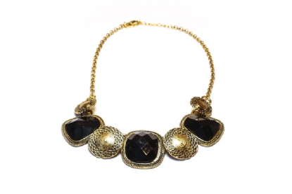 Gold & black jewel necklace