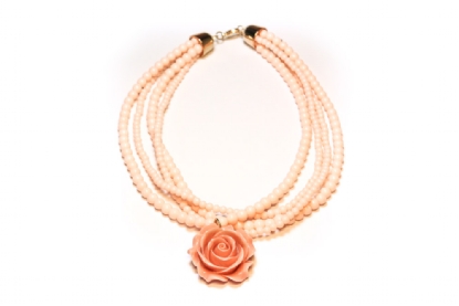 Rose and bead necklace